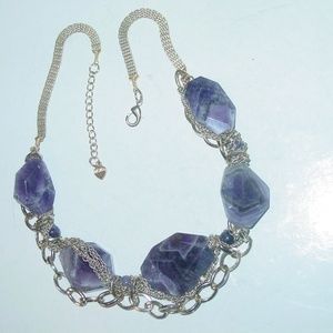 Nakamol Chunky Purple Amethyst Necklace